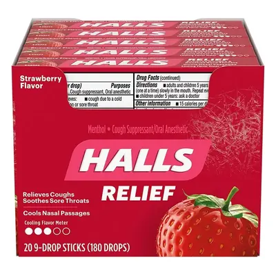 Halls Stick Strawberry - 20ct