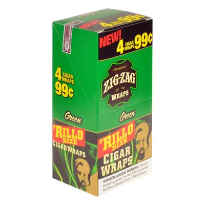 Zig Zag Rillo Wraps Green - 15ct