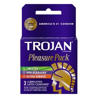 Trojan Condoms Pleasure Pack 3pk - 1ct