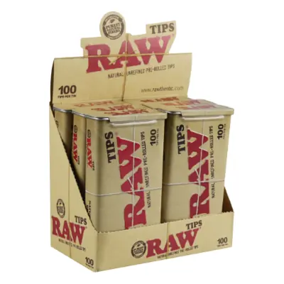 Raw Tips Prerolled Tins 100pk - 6ct