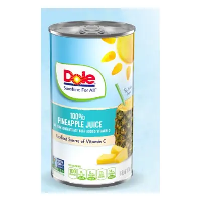 Dole Pineapple Juice Pks 6oz - 48ct