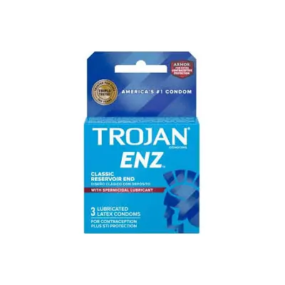 Trojan Condoms Blue Spermicidal 3pk - 1ct